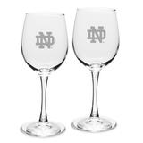 Notre Dame Fighting Irish Set of 2 Logo Traditional White Wine Table Glasses