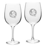 Florida State Seminoles Set of 2 Traditional Robusto Red Wine Table Glasses