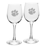 Clemson Tigers Set of 2 Traditional White Wine Table Glasses