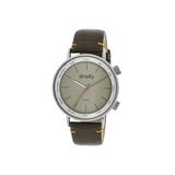 Simplify The 3300 World Time Zone Leather Strap Watch Dark Brown/Silver Standard SIM3304