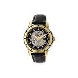 Reign Philippe Automatic Skeleton Dial Leather-Band Watch Black REIRN4605