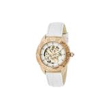 Empress Godiva Automatic Mother-Of-Pearl Skeleton Dial Leather-Band Watch Rose Gold/White Standard EMPEM1106