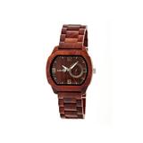Earth Wood Scaly Bracelet Watch w/Date Red One Size ETHEW2103
