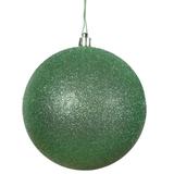 Vickerman 445204 - 6" Green Glitter Ball Christmas Tree Ornament (4 pack) (N591504DG)