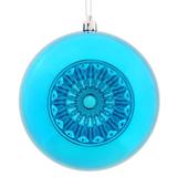 Vickerman 478073 - 4.75" Turquoise Shiny Star Brite Ball Christmas Tree Ornament (4 pack) (N175512D)