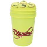 Diamond Official Fastpitch 12YSC Softballs with Bucket