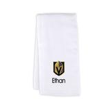 Infant White Vegas Golden Knights Personalized Burp Cloth