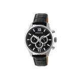 Heritor Automatic Benedict Leather-Band Watch with Day/Date Black/Black HERHR6802