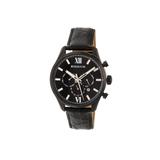Heritor Automatic Benedict Leather-Band Watch with Day/Date Black/Black HERHR6805