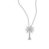 Diamond & 14k White Gold Palm Tree Pendant Necklace - White - Effy Necklaces