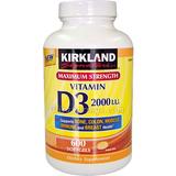 "Kirkland Signature Vitamin D3 2000 IU, 600 Softgels"