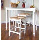Laurel Foundry Modern Farmhouse® Kass 3 Piece Counter Height Dining Set Wood in White/Brown, Size 36.0 H in | Wayfair ATGR6066 32149308