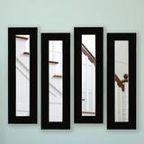 Latitude Run® Billie-Rae 4 Piece Scioli Panel Modern & Contemporary Mirror Set in Black, Size 32.5 H x 11.5 W x 0.75 D in | Wayfair
