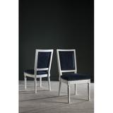 House of Hampton® Fleur Velvet Side Chair in Navy Upholstered/Velvet in Blue/Brown/White, Size 38.3 H x 19.0 W x 19.0 D in | Wayfair