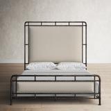 Birch Lane™ Lieb Standard Bed Upholstered/Metal & Upholstered/Metal/Cotton in Brown/Gray, Size 62.0 H x 79.25 W x 85.0 D in Wayfair