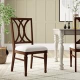 Hooker Furniture Palisade Fabric Cross Back Side Chair in Figured Walnut/Beige/Taupe Wood/Upholstered in Brown/Red/White | Wayfair 5183-75310
