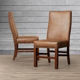 Loon Peak® Breedenjr Side Chair in Brown Wood/Upholstered/Fabric in Brown/Red, Size 41.3 H x 23.6 W x 19.7 D in | Wayfair LOON1371 25715451