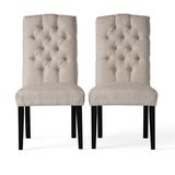 Latitude Run® Alexis Tufted Side Chair in Dark Brown Upholstered/Fabric in White, Size 41.73 H x 21.06 W x 25.59 D in | Wayfair LTRN2056 27750364