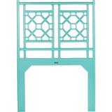David Francis Furniture Rattan Open-Frame Headboard Wicker/Rattan in Blue, Size 60.0 H x 42.0 W x 1.5 D in | Wayfair B4020-T-SEAGLASS
