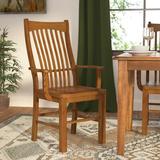 Loon Peak® Corwin Slatback Solid Wood Dining Chair Wood in Brown, Size 41.34 H x 23.0 W x 24.75 D in | Wayfair LOON3337 27934329