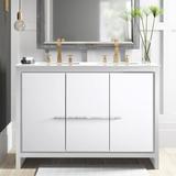 Latitude Run® Meraris 48" Double Bathroom Vanity Set Plastic in White, Size 34.88 H x 48.0 W x 19.75 D in | Wayfair