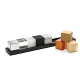 MoMA Architect's 9 Piece Decorative Cube Set Wood in Brown/Gray/Indigo, Size 1.5 H x 10.0 W x 1.5 D in | Wayfair M89299