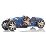 Old Modern Handicrafts Bugatti Type 35 Car Model Metal in Blue/White, Size 4.0 H x 14.0 W x 5.5 D in | Wayfair AJ038