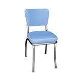 Richardson Seating Retro Home Vinyl Side Chair Faux Leather/Upholstered in Blue, Size 31.0 H x 15.5 W x 19.5 D in | Wayfair 4210BBL