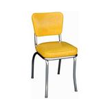 Richardson Seating Retro Home Vinyl Side Chair Faux Leather/Upholstered in Yellow, Size 31.0 H x 15.5 W x 19.5 D in | Wayfair 4210CIY