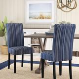 Andover Mills™ Nava Linen Dining Chair Wood/Upholstered/Fabric in Blue, Size 40.0 H x 18.0 W x 22.0 D in | Wayfair 2510DBAE66034A77B0708FB4F51405D1