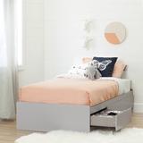 South Shore Cookie Twin Size Mate's & Captain's Bed w/ Drawers Wood in Gray, Size 14.75 H x 40.5 W x 76.5 D in | Wayfair 10578