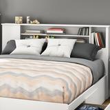 South Shore Fusion Bookcase Headboard Wood in White, Size 40.13 H x 63.5 W x 9.0 D in | Wayfair 9007A1