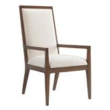 Tommy Bahama Home Island Fusion Natori Slat Back Arm Chair Upholstered/Fabric in White, Size 42.5 H x 24.0 W x 28.0 D in | Wayfair 01-0556-881-02