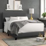 Zipcode Design™ Amesbury Low Profile Standard Bed Upholstered/Polyester in Gray/Black, Size Twin | Wayfair ZIPC7338 34831210
