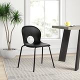 Zipcode Design™ Donette 770 lb. Capacity Designer Stack Chair Plastic/Acrylic/Upholstered in Black, Size 30.0 H x 23.0 W x 19.75 D in | Wayfair