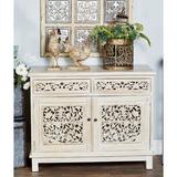 Bungalow Rose Suncrest 2 Door Accent Cabinet Wood in Brown/Red/White, Size 32.0 H x 39.0 W x 20.0 D in | Wayfair BGRS3034 43154849