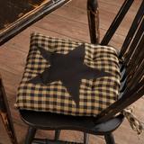 August Grove® Aliosha StarSeat Chair Pad Cushion Cotton Blend in Black/Brown, Size 3.0 H x 14.0 W x 14.0 D in | Wayfair AGTG4944 43369970