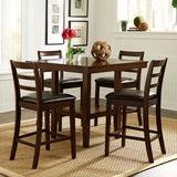 Lark Manor™ Cayson 4 - Person Counter Height Dining Set Wood/Upholstered Chairs in Brown, Size 36.0 H in | Wayfair ALTH1540 41386500
