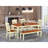 August Grove® Cleobury 6 - Person Butterfly Leaf Rubberwood Solid Wood Dining Set Wood in White, Size 30.0 H in | Wayfair AGTG6440 44326596