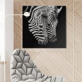 Latitude Run® 'The Two African Zebras' by Studio 500 - Wrapped Canvas Photographic Print Canvas, Wood in Black/White | Wayfair