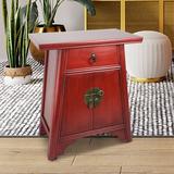 Bungalow Rose Eelis 1 Drawer 2 Door Accent Cabinet Wood in Brown/Red, Size 24.0 H x 20.0 W x 12.0 D in | Wayfair BLMT8064 43089950