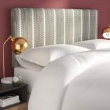 Brayden Studio® Eden Stripe Box Seam Upholstered Panel Headboard Cotton in Black, Size 51.0 H x 74.0 W x 4.0 D in | Wayfair BRAY6944 39349080