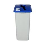 Busch Systems Waste Watcher® Mixed Recyclables Single 32 Gallon Recycling Bin Plastic in Blue/Gray, Size 41.82 H x 15.63 W x 20.0 D in | Wayfair