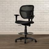 Brayden Studio® Terrance Mesh Drafting Chair Upholstered/Mesh in Black, Size 47.5 H x 25.25 W x 24.5 D in | Wayfair BRSD3290 25981433