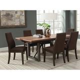 Brayden Studio® Bynoe 7 - Piece Dining Set Wood/Upholstered Chairs in Brown, Size 29.5 H in | Wayfair BBFF777DDDE74ECDB611C59BE38591D0