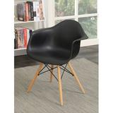 Brayden Studio® Rinehart Arm chair Plastic/Acrylic/Wood in Brown, Size 31.25 H x 24.63 W x 24.0 D in | Wayfair BYST8661 43869079