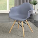 Brayden Studio® Rinehart Arm chair Plastic/Acrylic/Wood in Brown, Size 31.25 H x 24.63 W x 24.0 D in | Wayfair BYST8661 43869081