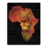 Click Wall Art Africa Silhouette - Lion Graphic Art on Plaque Wood in Black/Brown/Orange, Size 24.0 H x 20.0 W x 1.0 D in | Wayfair