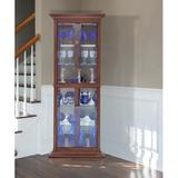 Darby Home Co Gladstone Lighted Corner Curio Cabinet Wood in Brown, Size 70.0 H x 27.0 W x 19.5 D in | Wayfair DABY9123 40425726