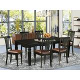 Darby Home Co Appalachian 7 - Piece Butterfly Rubberwood Solid Wood Dining Set Wood/Upholstered in Black/Brown | Wayfair DABY6253 39894048